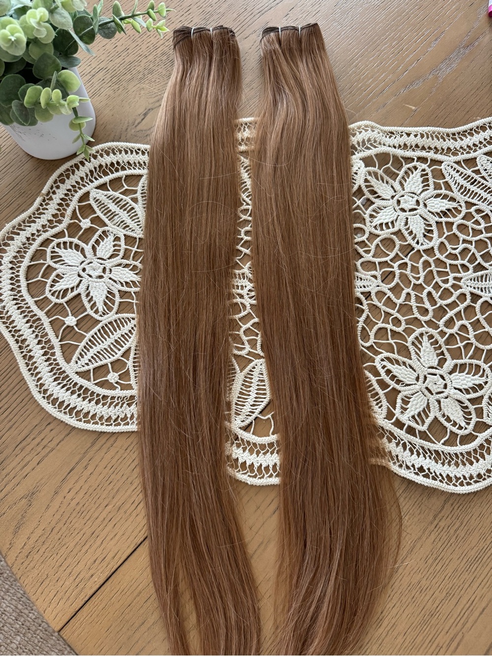 28” Premium Medium Blonde Hair Extensions Bundle 300g Soft Realistic synthetic - Picture 6 of 6